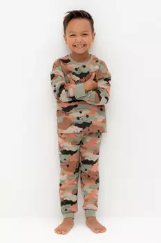 Пижама для мальчиков CROCKID, КП 1611, цвет - хаки
