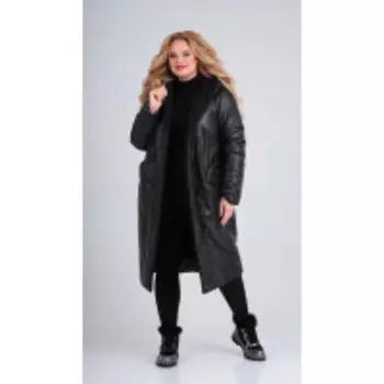 Пальто Диамант-1577/3 В цвете: Черный; Размеры: 56,60,62,54