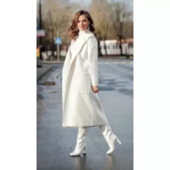 Пальто DilanaVIP-1679 В цвете: Белый; Размеры: 50,52,48