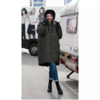 Пальто Lady Secret-8276/1 В цвете: Зеленый; Размеры: 56,52,54