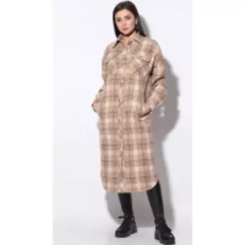 Пальто LeNata-11168/1 В цвете: Коричневый; Размеры: 46,48,44