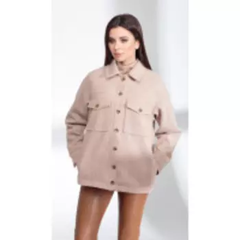 Пальто Sandyna-13910 В цвете: Бежевый; Размеры: 50,52,46,48,54,44