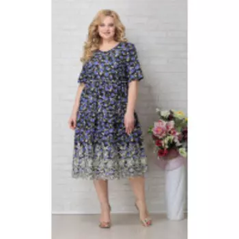 Платье Aira Style-795 В цвете: Фиолетовый, Разноцветный; Размеры: 56,58,60