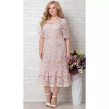 Платье Aira Style-797 В цвете: Бежевый, Розовый; Размеры: 58,60,62