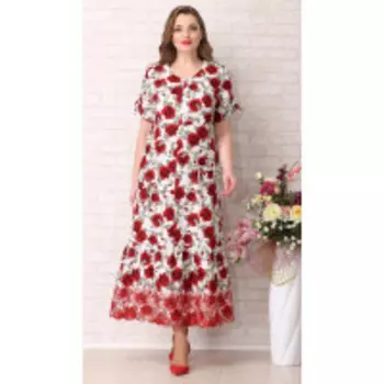 Платье Aira Style-806/1 В цвете: Красный, Белый; Размеры: 56,58,60,54