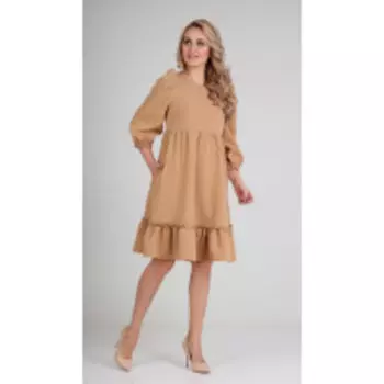 Платье Andrea Fashion-AF-116/2 В цвете: Бежевый, Коричневый; Размеры: 46,48,44,42