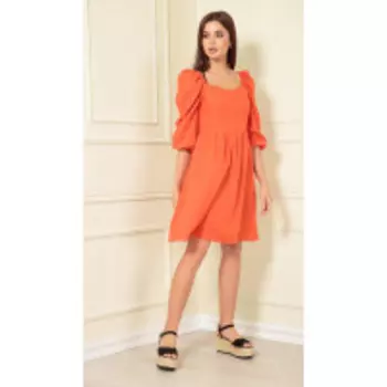 Платье Andrea Fashion-AF-141/6 В цвете: Оранжевый; Размеры: 46,48,44