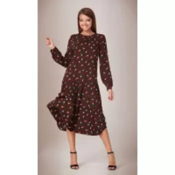 Платье Andrea Fashion-AF-28-2 В цвете: Коричневый; Размеры: 46,44,42