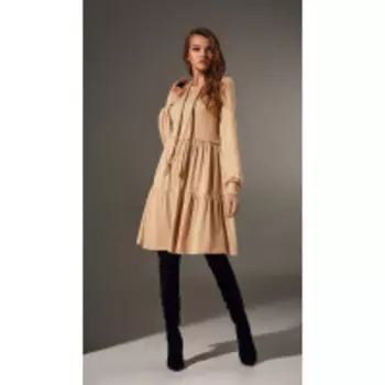 Платье Andrea Fashion-AF-65/2 В цвете: Бежевый; Размеры: 44,42