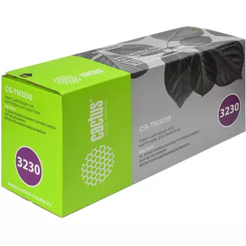 Картридж лазерный Cactus CS-TN3230 (TN-3230), черный, 3000 страниц, совместимый для Brother HL-5340D, HL-5340DL, HL-5350DN, HL-5350DNLT, HL-5370DW, HL-5380DN, DCP-8070D, DCP-8085DN, MFC-8370DN, MFC-8380DN, MFC-8880DN, MFC- 8890DW
