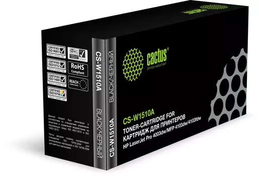 Картридж лазерный Cactus CS-W1510A (151A/W1510A), черный, 3050 страниц, совместимый для LJ Pro 4003dw/LJ MFP 4103dw/LJ 4103fdw