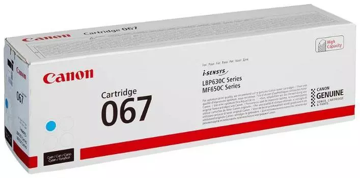 Картридж лазерный Canon 067/5101C002, голубой, 1250 страниц, оригинальный для Canon i-SENSYS MF650 с чипом