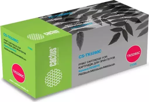 Картридж лазерный Cactus CS-TK5280C (TK-5280C/1T02TWCNL0), голубой, 11000 страниц, совместимый для Kyocera Ecosys P6235cdn/M6235cidn/M6635cidn