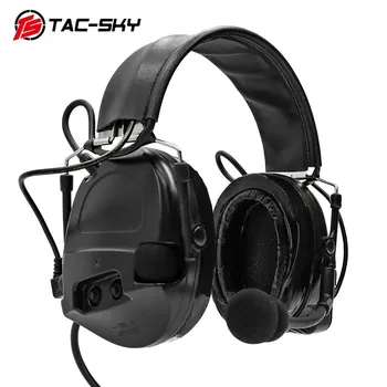 TAC-SKY Спорт на открытом воздухе Слуховая защита Шумоподавление Пикап Военная стрельба Тактическая гарнитура COMTAC I Силиконовые наушники BK
