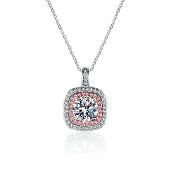 Bague Ringen, 1 карат, настоящий кулон из муассанита, ожерелье для женщин, высокое качество, 100% стерлинговое серебро S925, свадебные украшения, подарок чёрный