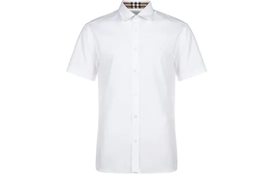 Рубашка с короткими рукавами и логотипом Burberry Monogram, белый