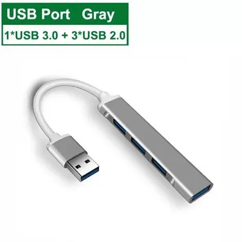 Концентратор USB 3.0 4 в 1, 4-портовый мульти-сплиттер-адаптер с функцией USB2.0 USB3.0 OTG, концентратор типа C, аксессуары для портативных компьютеров, для клавиатуры U-диска type c чёрный
