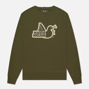 Мужская толстовка Peaceful Hooligan Outline Dove, цвет оливковый, размер XXXL