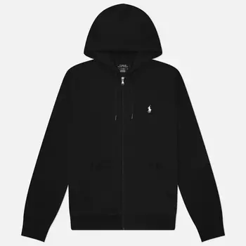 Мужская толстовка Polo Ralph Lauren Double-Knit Full-Zip Hoodie, цвет чёрный, размер XL