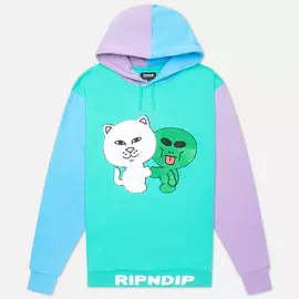 Мужская толстовка RIPNDIP Buddy System Color Block Hoodie, цвет зелёный, размер M