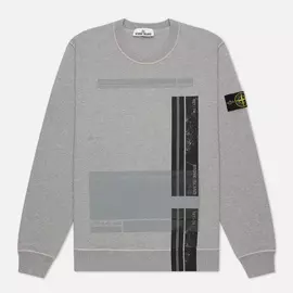 Мужская толстовка Stone Island Block Print, цвет серый, размер M