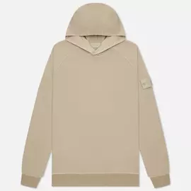 Мужская толстовка Stone Island Ghost Piece Hoodie Cotton Stretch Fleece, цвет бежевый, размер XXL