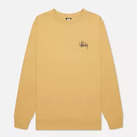 Мужская толстовка Stussy Basic Stussy Print Crew, цвет коричневый, размер L
