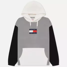 Мужская толстовка Tommy Jeans ABO Polar Color Block Hoodie, цвет серый, размер XXL