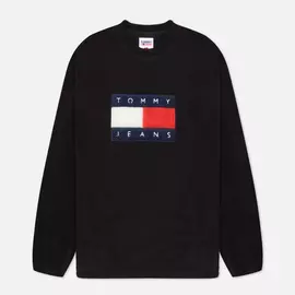 Мужская толстовка Tommy Jeans ABO Polar Fleece Crew Neck, цвет чёрный, размер S
