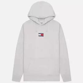 Мужская толстовка Tommy Jeans Badge Organic Cotton Hoodie, цвет серый, размер S