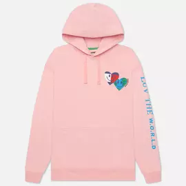 Мужская толстовка Tommy Jeans Luv The World Hearts Hoody, цвет розовый, размер XXL