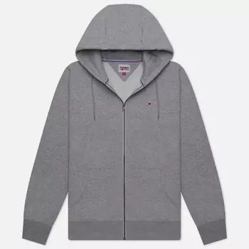Мужская толстовка Tommy Jeans Regular Fleece Full Zip Hoodie, цвет серый, размер XL