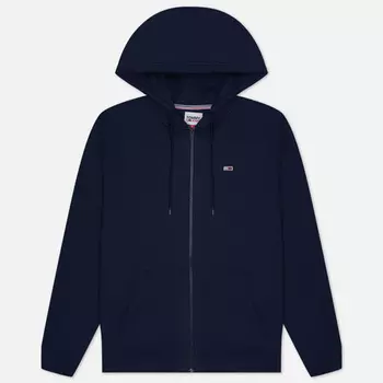 Мужская толстовка Tommy Jeans Regular Fleece Full Zip Hoodie, цвет синий, размер S