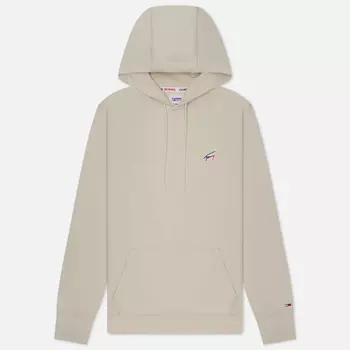 Мужская толстовка Tommy Jeans Regular Washed Signature Hoodie, цвет белый, размер XL
