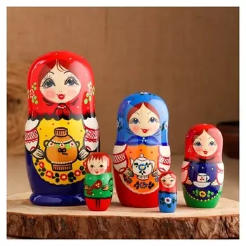 Мартешка "Чаепитие" 18см, 5 кукольная, ручная роспись