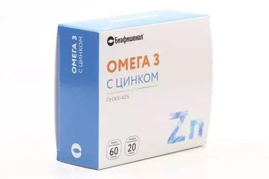 Биафишенол Омега-3 с цинком, 80 шт, набор капсул мягкие+твердые