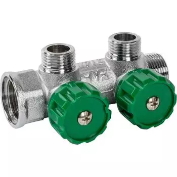 Коллектор Far FK 3821 3412TP на 2 выхода 3/4"х1/2" НР латунь