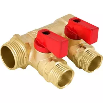 Коллектор Aquabeam на 2 выхода 3/4"x1/2" НР латунь