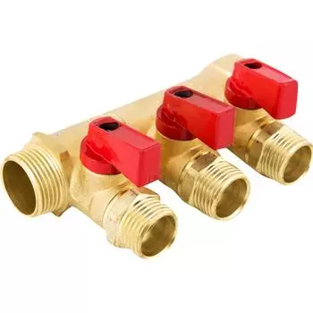 Коллектор Aquabeam на 3 выхода 3/4"x1/2" НР латунь