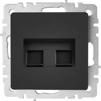 Компьютерная розетка двойная встраиваемая IEK Brite РК10-2-БрГ RJ45 UTP cat 5e цвет графит