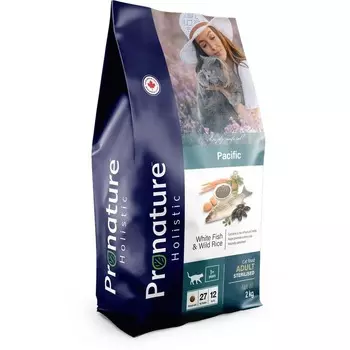 Pronature Holistic Pacific сухой корм для стерелизованных кошек, с белой рыбой и рисом - 2 кг холистик для взрослых с рисом мешок Китай 1 уп. х 1 шт. х 2 кг