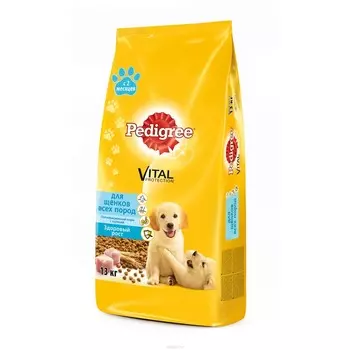 Pedigree сухой корм для щенков всех пород с 2 месяцев с курицей - 13 кг повседневный эконом для щенков с курицей для всех пород мешок Российский корм 1 уп. х 1 шт. х 13 кг