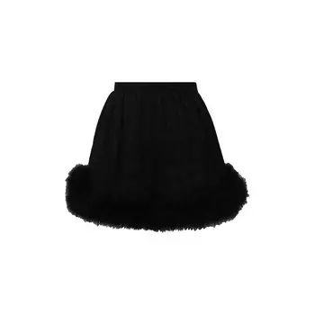 Шелковые шорты с отделкой перьями Saint Laurent