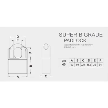 Навесные замки NAIERDI C6H класса Super B, высокотехнологичный безопасный противоугонный замок, нержавеющий античный бронзовый замок безопасности 40-Size
