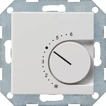 039703 Терморегулятор с переключающим контактом на 24V/10 (4)A белый глянец Белый Gira