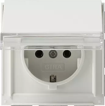041066 Розетка с крышкой и полем для надписи Белый Gira TX44