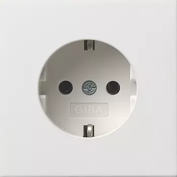 0188112 Розетка с заземляющими контактами 16А/250В Белый Gira F100