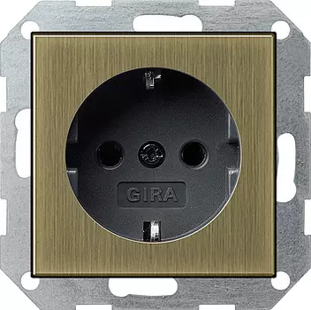 0188603 Розетка с заземляющими контактами 16А/250В Бронза Gira