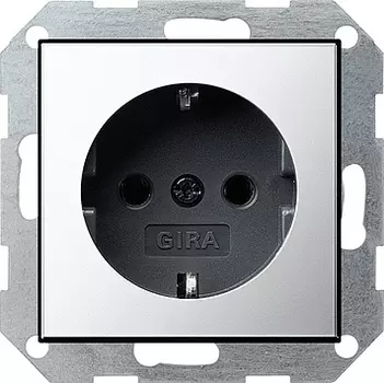 0188605 Розетка с заземляющими контактами 16А/250В Хром Gira