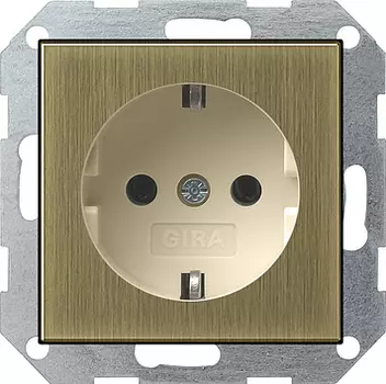 0188613 Розетка с заземляющими контактами 16А/250В Бронза Gira
